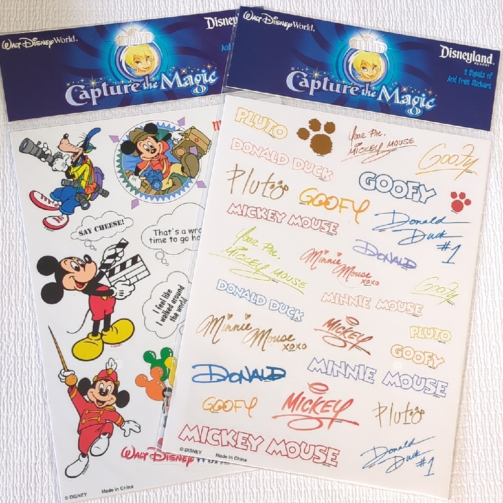 💛2/$20💛Disney Capture the Magic Stickers - Autographs & Characters